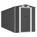 NNEVL Garden Shed Anthracite 192x523x223 cm Galvanised Steel Lootquake LLC