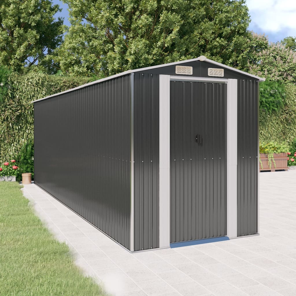 vidaXL Storage Shed Outdoor Storage Shed for Backyard Patio Galvanized Steel Lootquake LLC