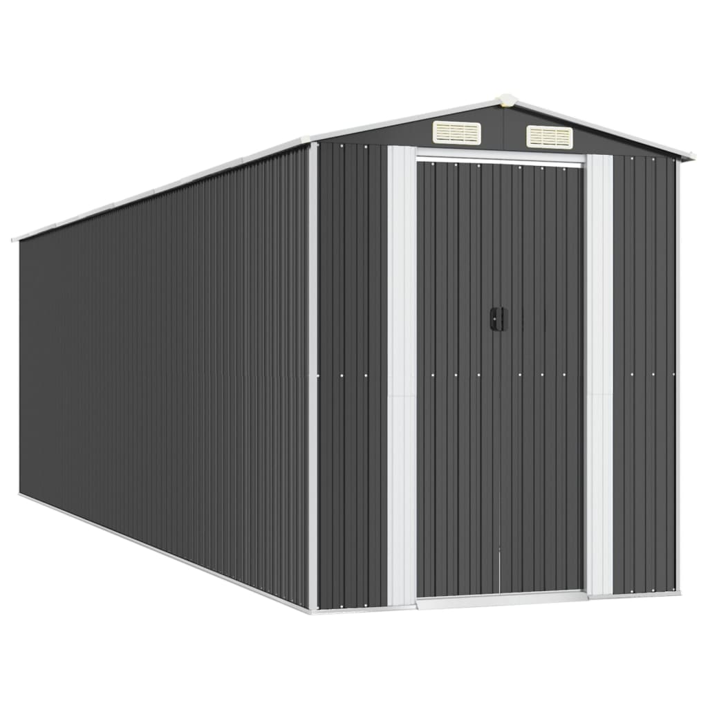 NNEVL Garden Shed Anthracite 192x689x223 cm Galvanised Steel Lootquake LLC