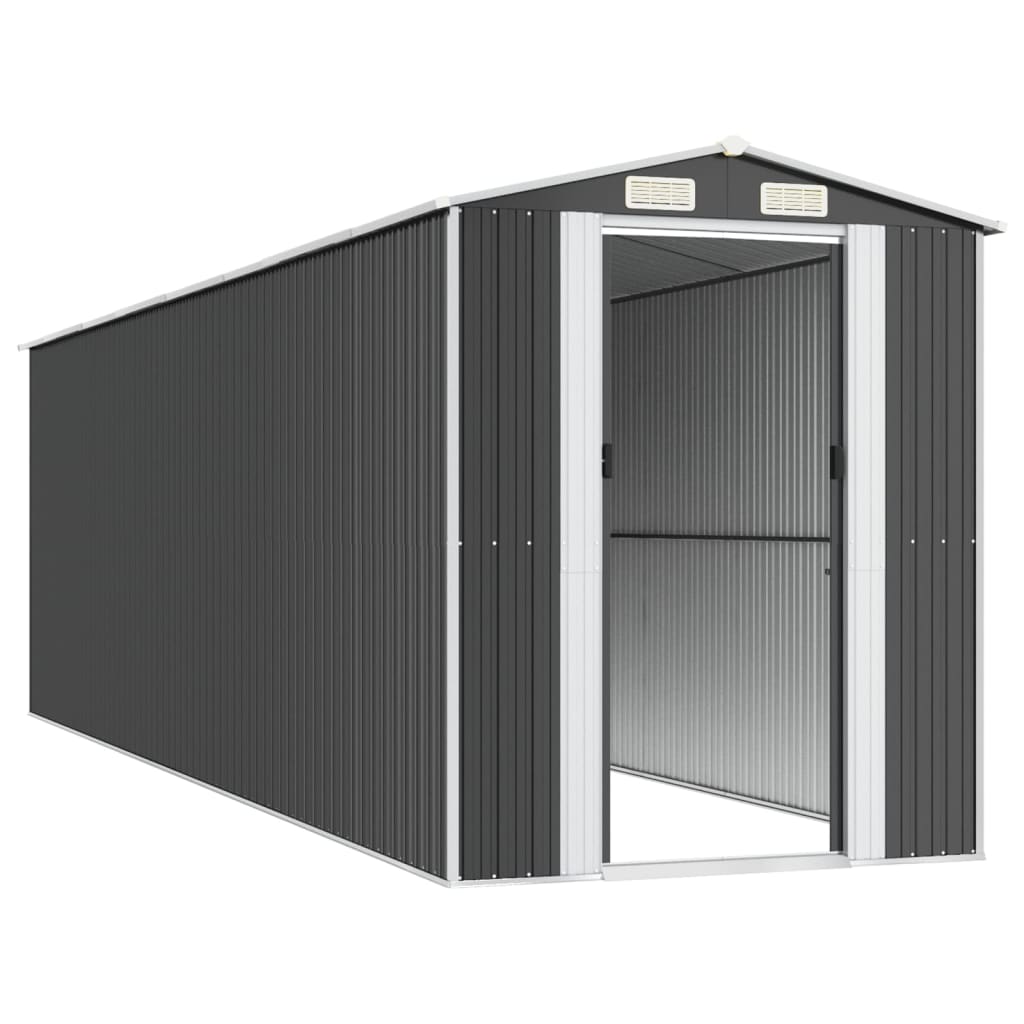 NNEVL Garden Shed Anthracite 192x689x223 cm Galvanised Steel Lootquake LLC