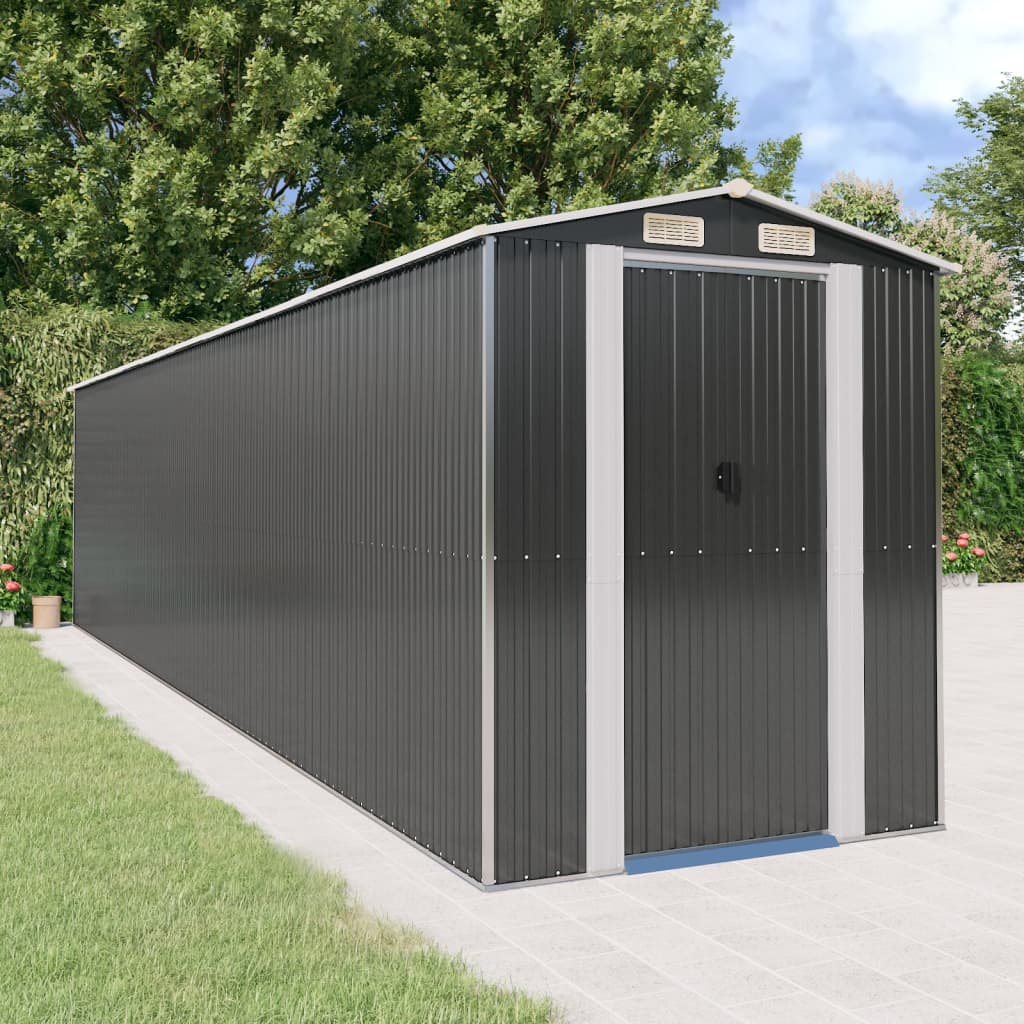 vidaXL Storage Shed Outdoor Storage Shed for Backyard Patio Galvanized Steel Lootquake LLC
