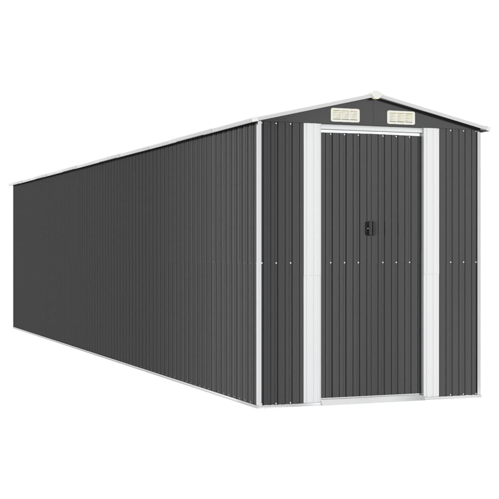 NNEVL Garden Shed Anthracite 192x938x223 cm Galvanised Steel Lootquake LLC