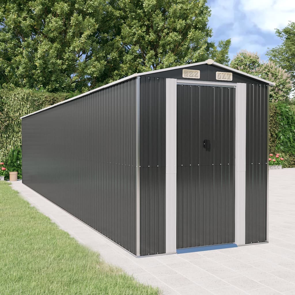 vidaXL Storage Shed Outdoor Storage Shed for Backyard Patio Galvanized Steel Lootquake LLC