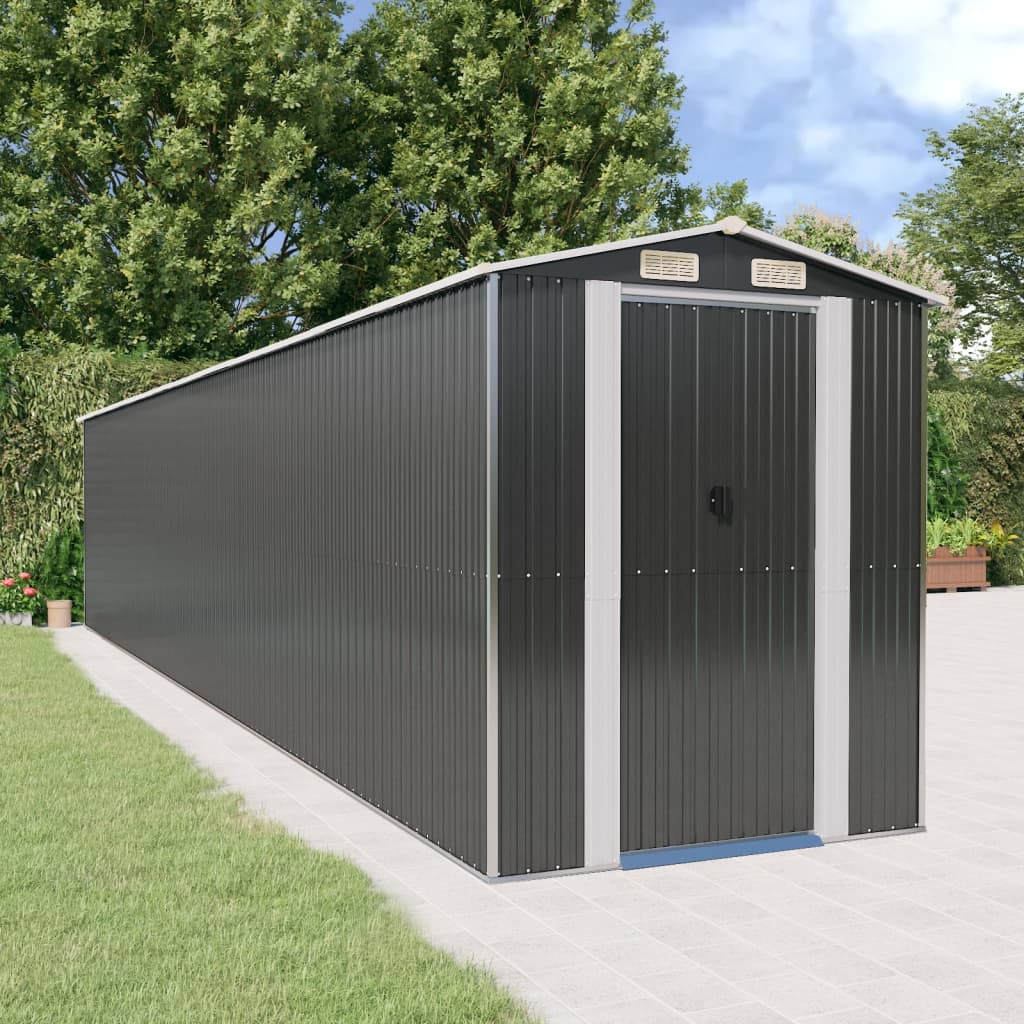 vidaXL Storage Shed Outdoor Storage Shed for Backyard Patio Galvanized Steel Lootquake LLC