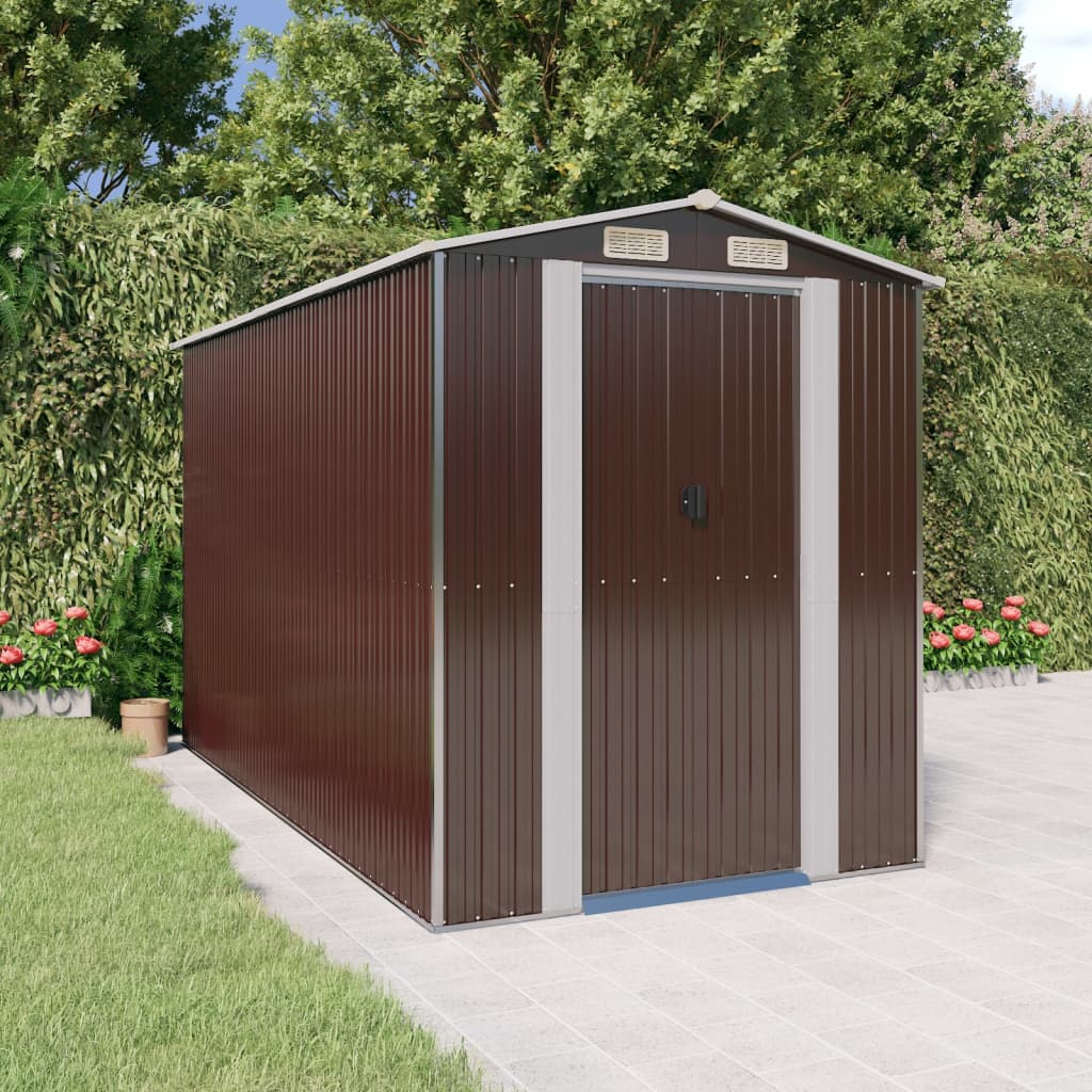 vidaXL Storage Shed Outdoor Storage Shed for Backyard Patio Galvanized Steel Lootquake LLC