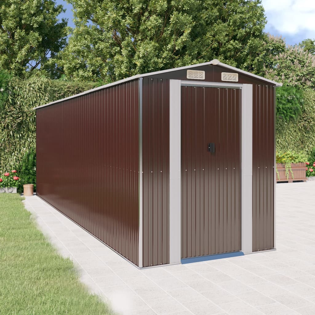 vidaXL Storage Shed Outdoor Storage Shed for Backyard Patio Galvanized Steel Lootquake LLC