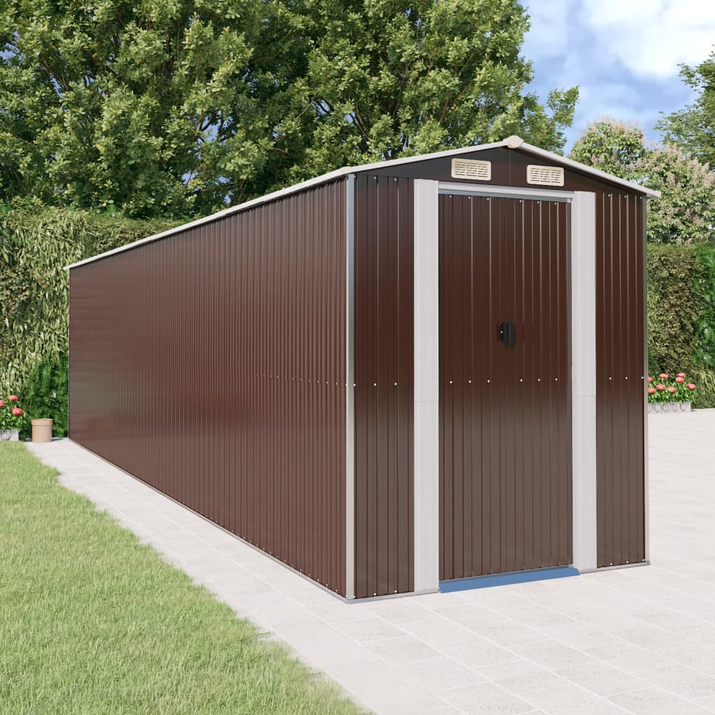 vidaXL Storage Shed Outdoor Storage Shed for Backyard Patio Galvanized Steel Lootquake LLC