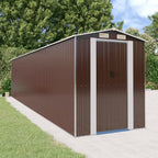 vidaXL Storage Shed Outdoor Storage Shed for Backyard Patio Galvanized Steel Lootquake LLC
