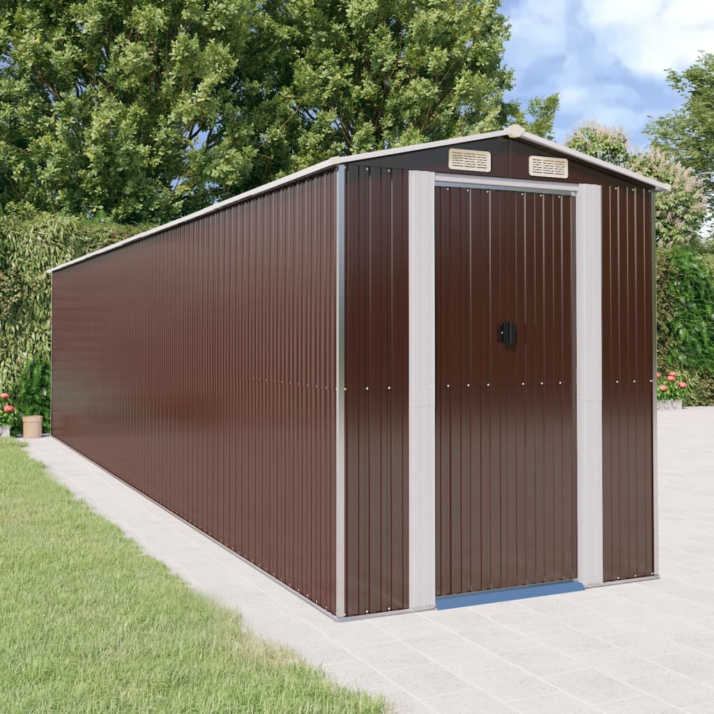 vidaXL Storage Shed Outdoor Storage Shed for Backyard Patio Galvanized Steel Lootquake LLC