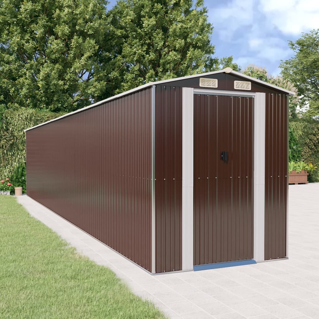 vidaXL Storage Shed Outdoor Storage Shed for Backyard Patio Galvanized Steel Lootquake LLC