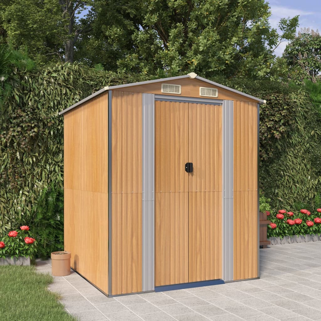 vidaXL Storage Shed Outdoor Storage Shed for Backyard Patio Galvanized Steel Lootquake LLC