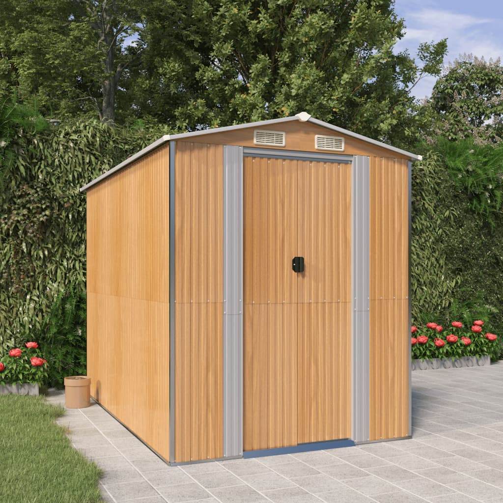 vidaXL Storage Shed Outdoor Storage Shed for Backyard Patio Galvanized Steel Lootquake LLC