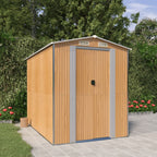 vidaXL Storage Shed Outdoor Storage Shed for Backyard Patio Galvanized Steel Lootquake LLC