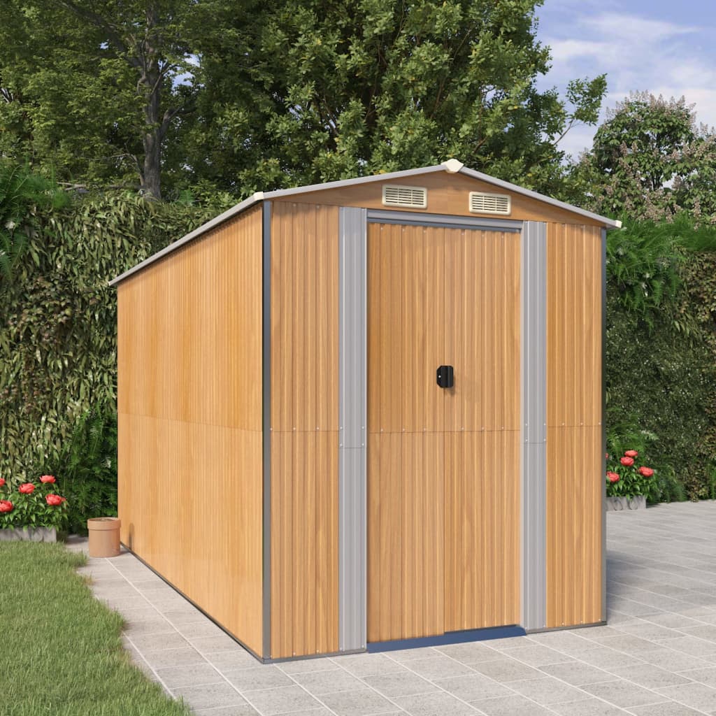 vidaXL Storage Shed Outdoor Storage Shed for Backyard Patio Galvanized Steel Lootquake LLC
