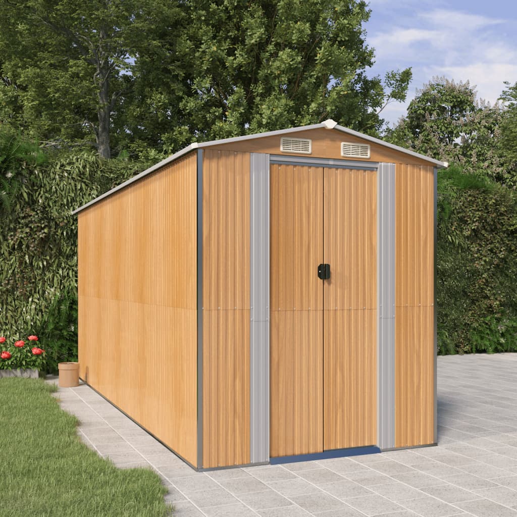 vidaXL Storage Shed Outdoor Storage Shed for Backyard Patio Galvanized Steel Lootquake LLC