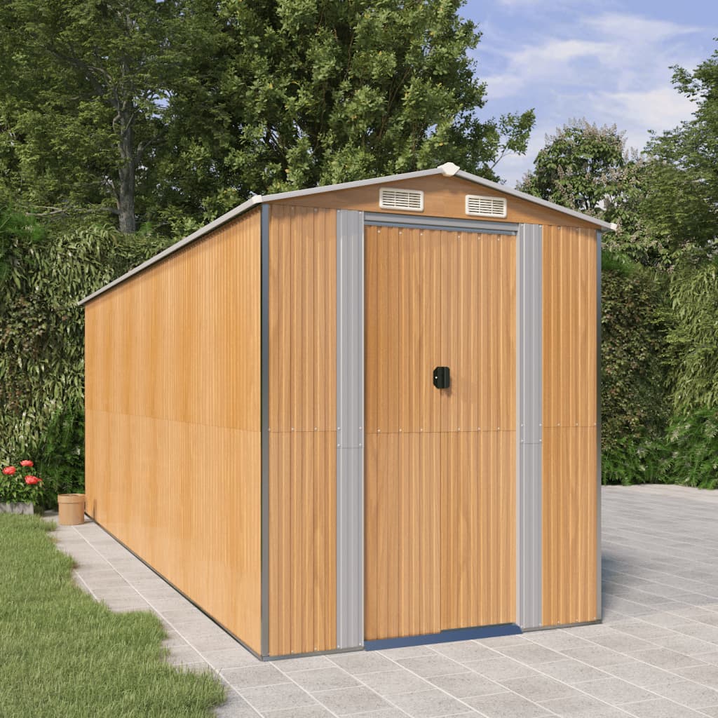 vidaXL Storage Shed Outdoor Storage Shed for Backyard Patio Galvanized Steel Lootquake LLC