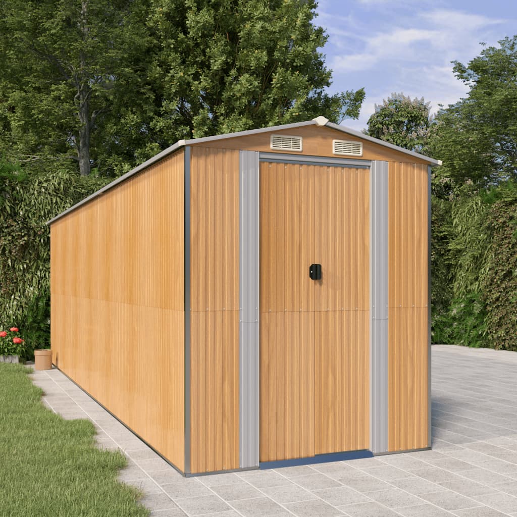 vidaXL Storage Shed Outdoor Storage Shed for Backyard Patio Galvanized Steel Lootquake LLC