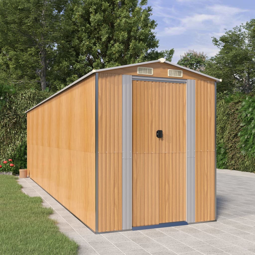 vidaXL Storage Shed Outdoor Storage Shed for Backyard Patio Galvanized Steel Lootquake LLC