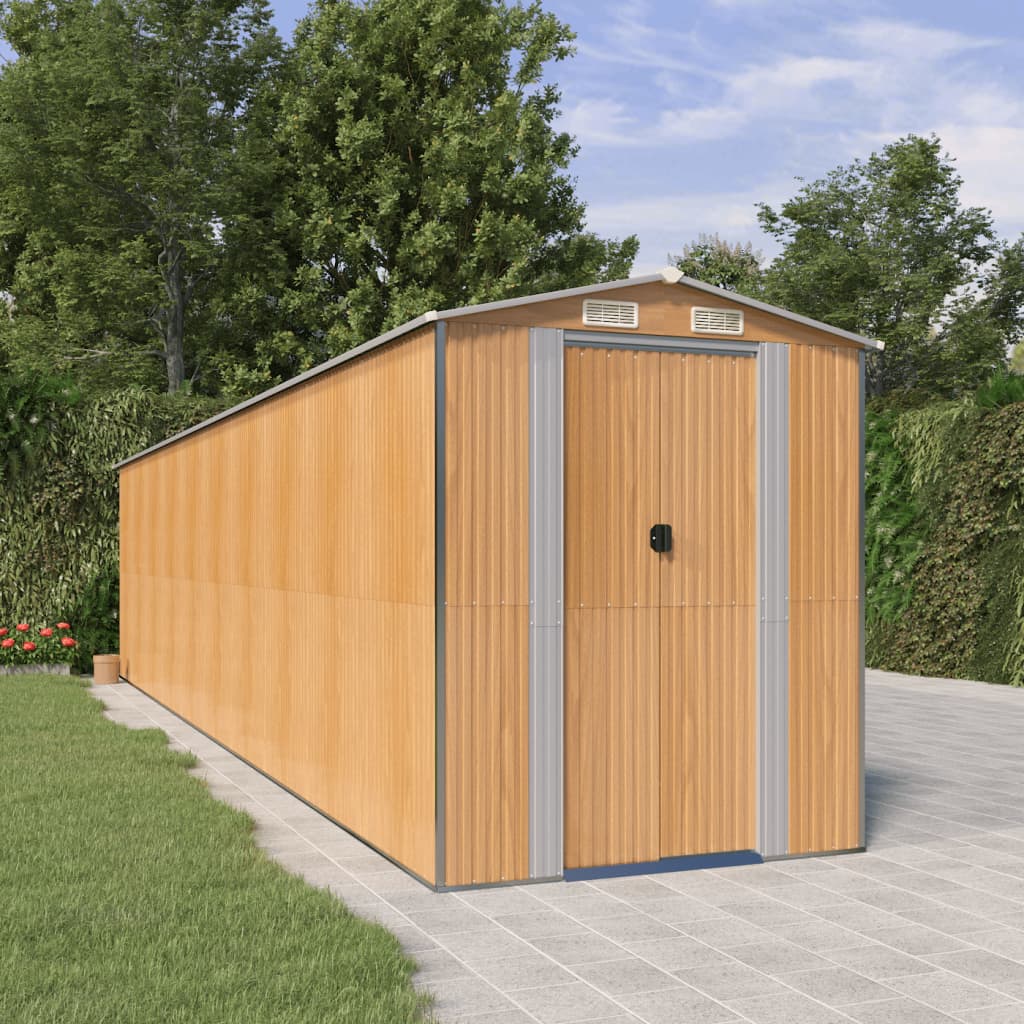 vidaXL Storage Shed Outdoor Storage Shed for Backyard Patio Galvanized Steel Lootquake LLC
