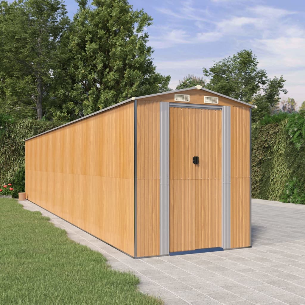vidaXL Storage Shed Outdoor Storage Shed for Backyard Patio Galvanized Steel Lootquake LLC