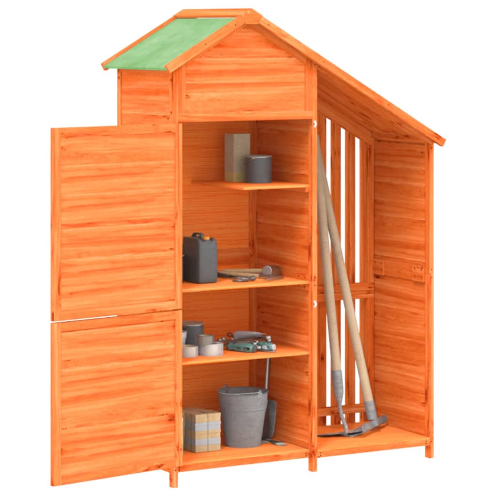 vidaXL Garden Tool Shed Brown 47.2"x21.1"x66.9" Solid Wood Pine Lootquake LLC