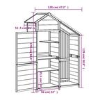 vidaXL Garden Tool Shed Brown 47.2"x21.1"x66.9" Solid Wood Pine Lootquake LLC