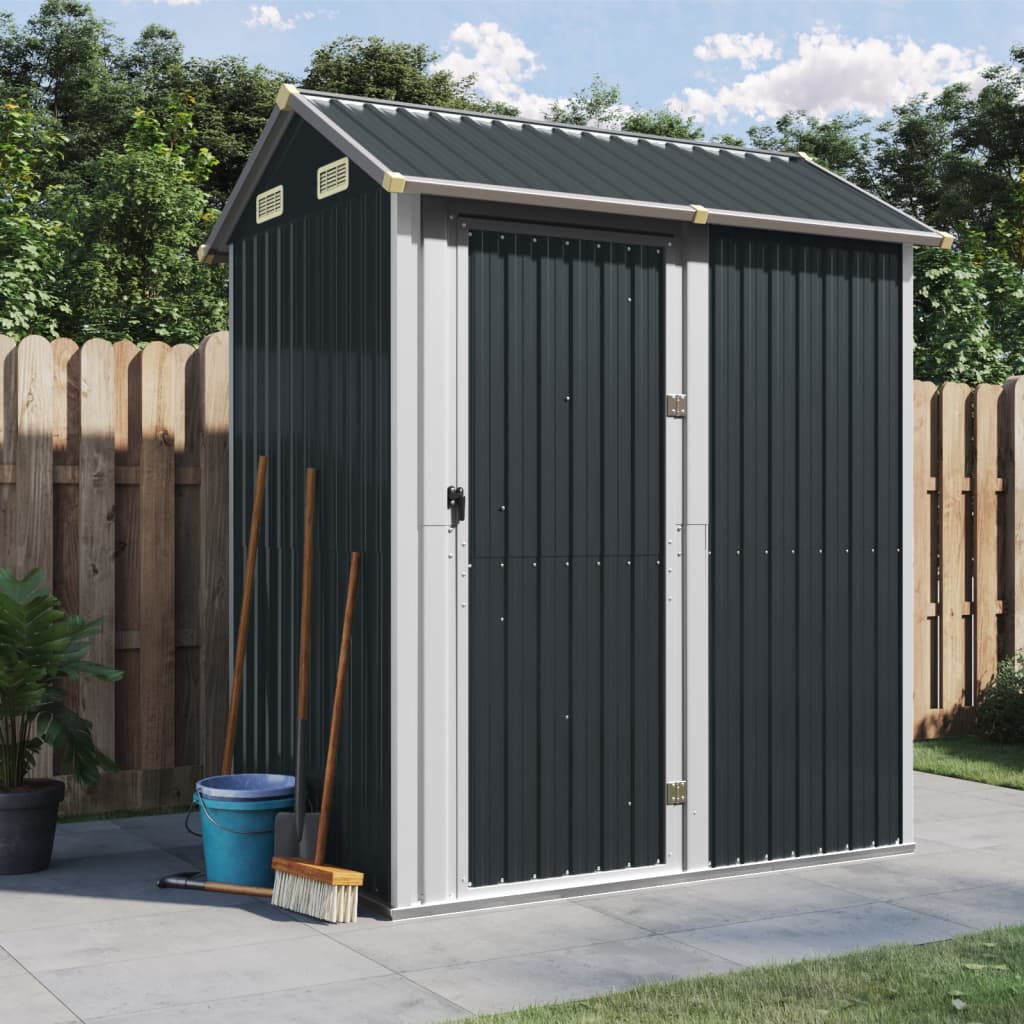 NNEVL Garden Shed Anthracite 192x152.5x237 cm Galvanised Steel Lootquake LLC