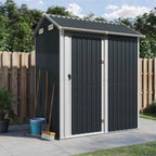 NNEVL Garden Shed Anthracite 192x152.5x237 cm Galvanised Steel Lootquake LLC
