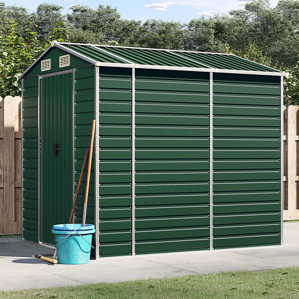 NNEVL Garden Shed Green 191x215x198 cm Galvanised Steel Lootquake LLC