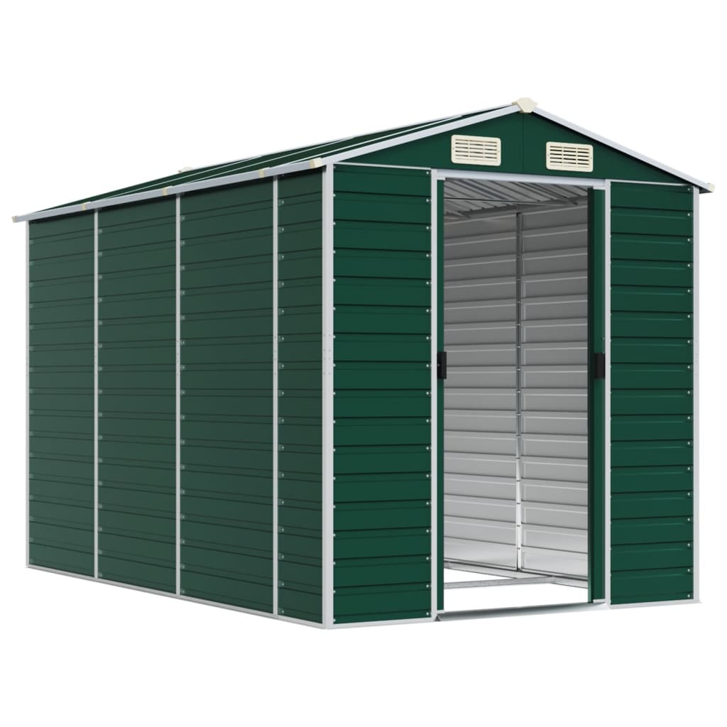NNEVL Garden Shed Green 191x300x198 cm Galvanised Steel Lootquake LLC