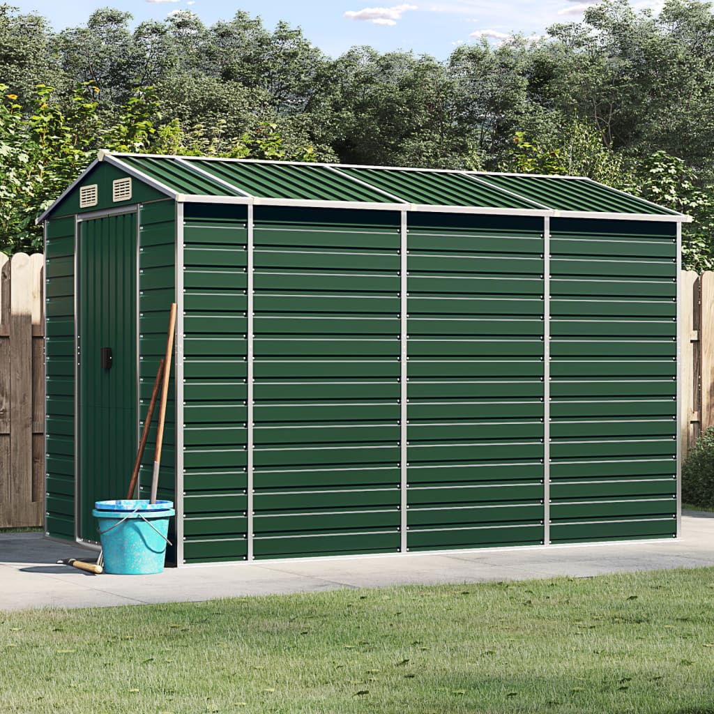 NNEVL Garden Shed Green 191x300x198 cm Galvanised Steel Lootquake LLC