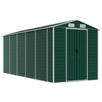 NNEVL Garden Shed Green 191x470x198 cm Galvanised Steel Lootquake LLC