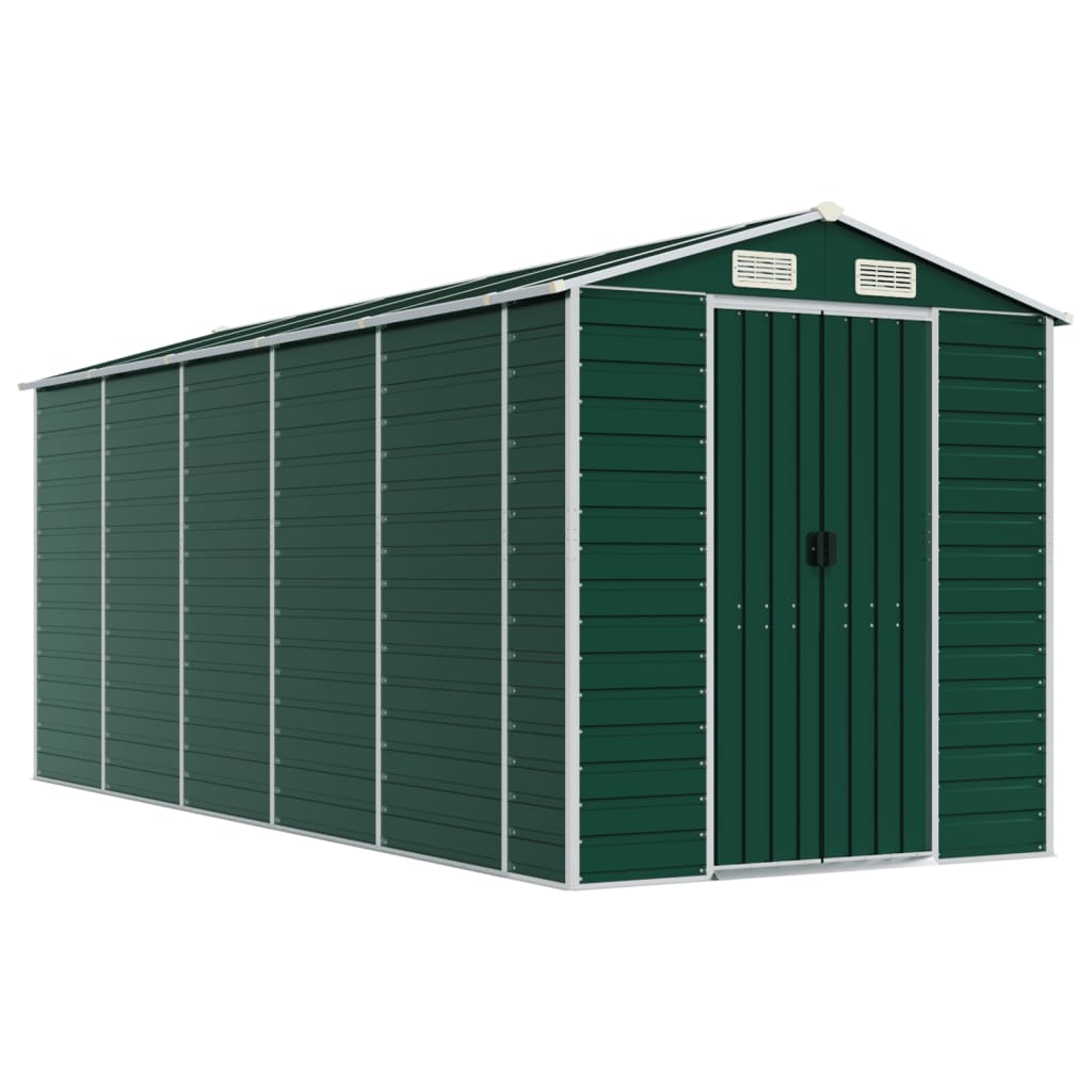 NNEVL Garden Shed Green 191x470x198 cm Galvanised Steel Lootquake LLC