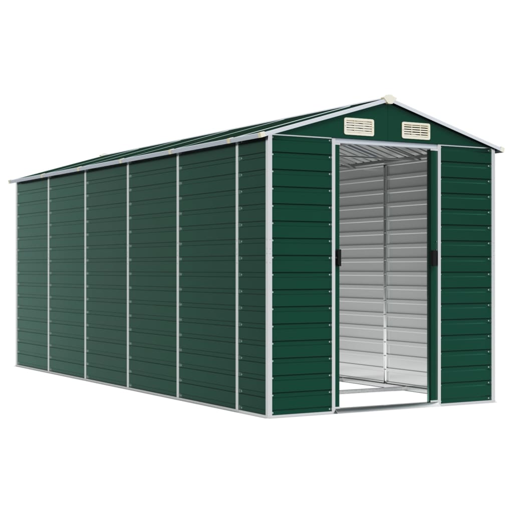 NNEVL Garden Shed Green 191x470x198 cm Galvanised Steel Lootquake LLC