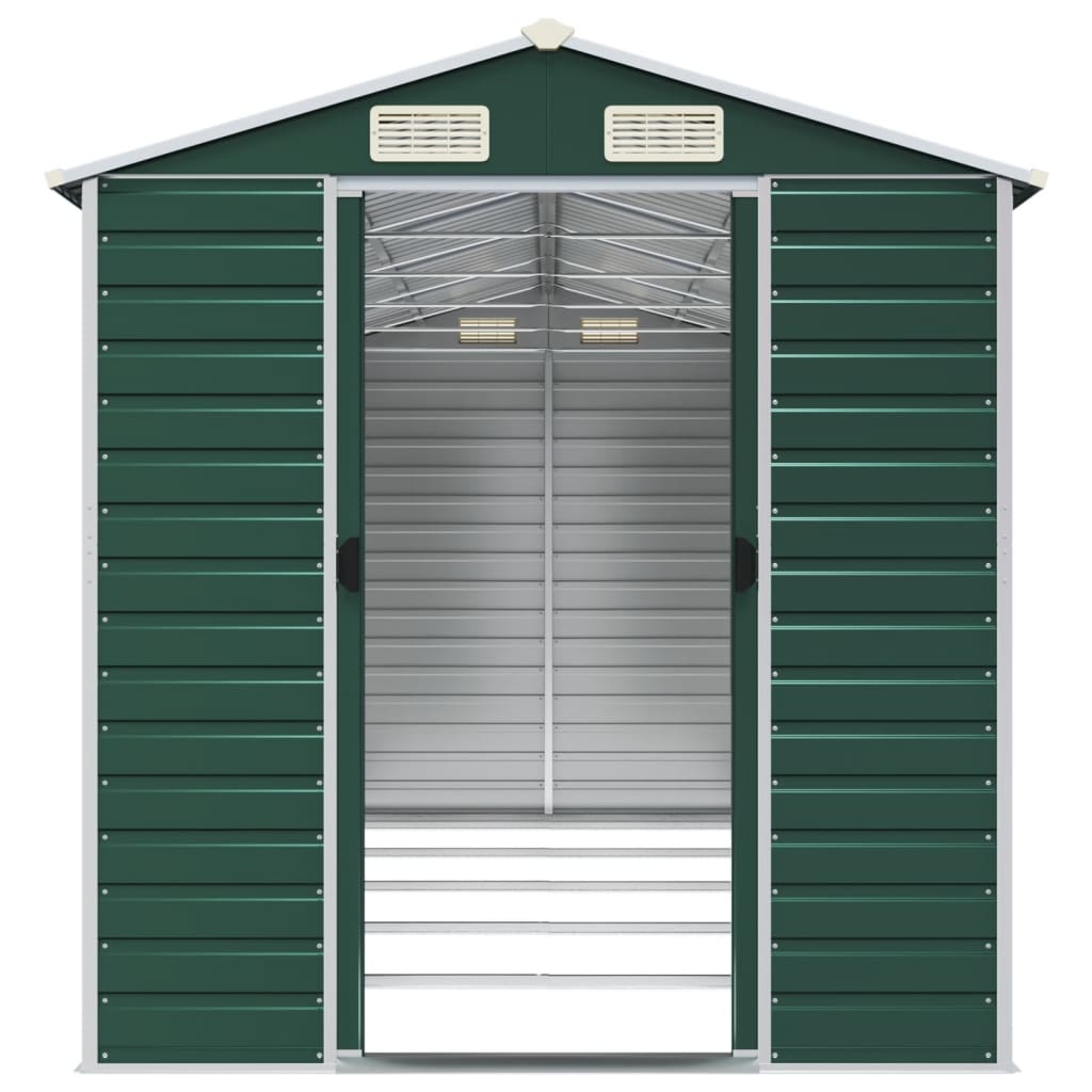 NNEVL Garden Shed Green 191x470x198 cm Galvanised Steel Lootquake LLC