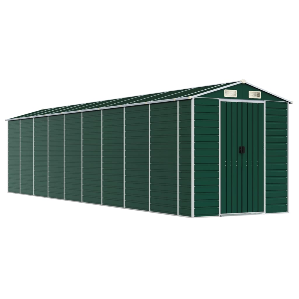 NNEVL Garden Shed Green 191x810x198 cm Galvanised Steel Lootquake LLC