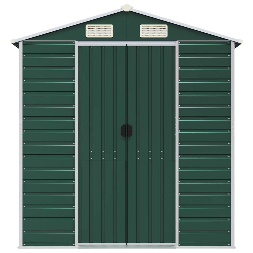 NNEVL Garden Shed Green 191x810x198 cm Galvanised Steel Lootquake LLC