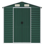 NNEVL Garden Shed Green 191x810x198 cm Galvanised Steel Lootquake LLC