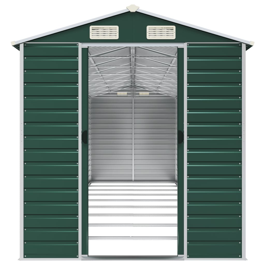 NNEVL Garden Shed Green 191x810x198 cm Galvanised Steel Lootquake LLC