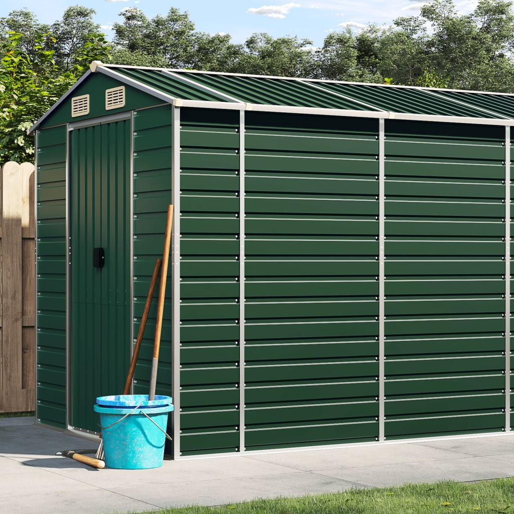 NNEVL Garden Shed Green 191x895x198 cm Galvanised Steel Lootquake LLC
