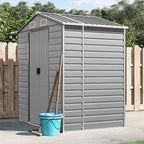 vidaXL Garden Shed Metal Outdoor Storage Shed Anthracite Galvanized Steel Lootquake LLC