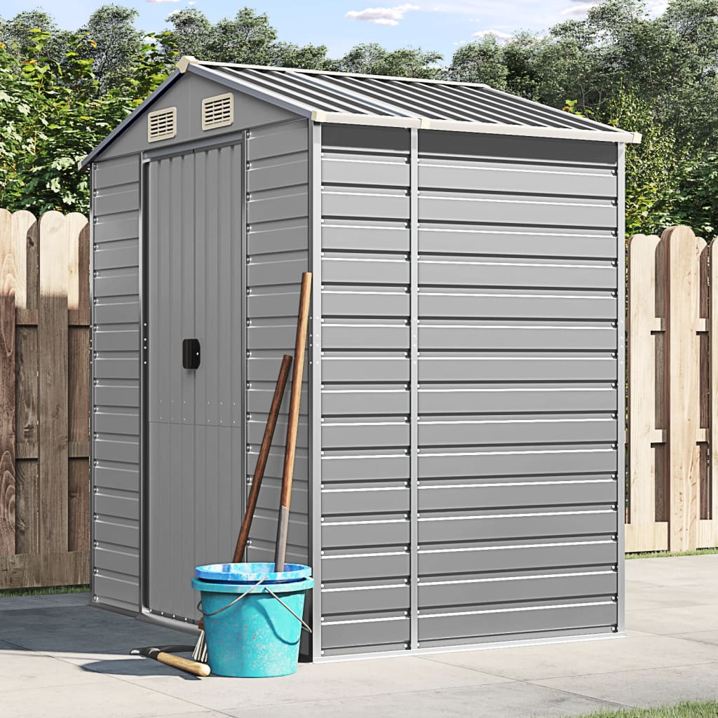vidaXL Garden Shed Metal Outdoor Storage Shed Anthracite Galvanized Steel Lootquake LLC