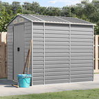 vidaXL Garden Shed Metal Outdoor Storage Shed Anthracite Galvanized Steel Lootquake LLC