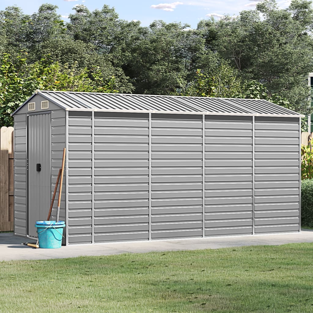 vidaXL Garden Shed Metal Outdoor Storage Shed Anthracite Galvanized Steel Lootquake LLC