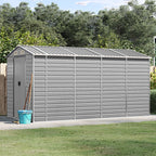 vidaXL Garden Shed Metal Outdoor Storage Shed Anthracite Galvanized Steel Lootquake LLC