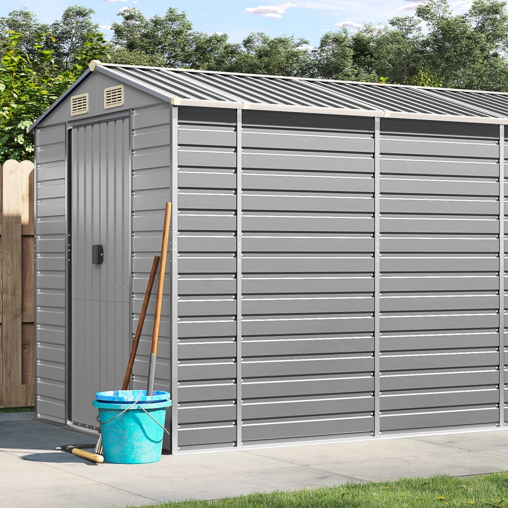 vidaXL Garden Shed Metal Outdoor Storage Shed Anthracite Galvanized Steel Lootquake LLC