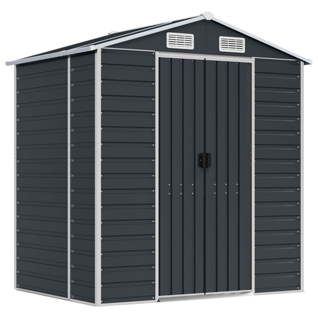NNEVL Garden Shed Anthracite 191x130x198 cm Galvanised Steel Lootquake LLC
