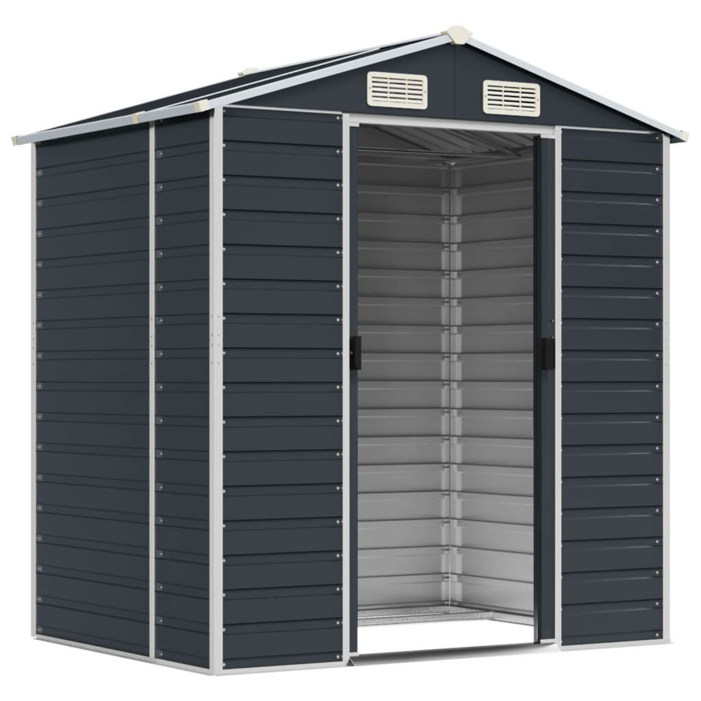 NNEVL Garden Shed Anthracite 191x130x198 cm Galvanised Steel Lootquake LLC