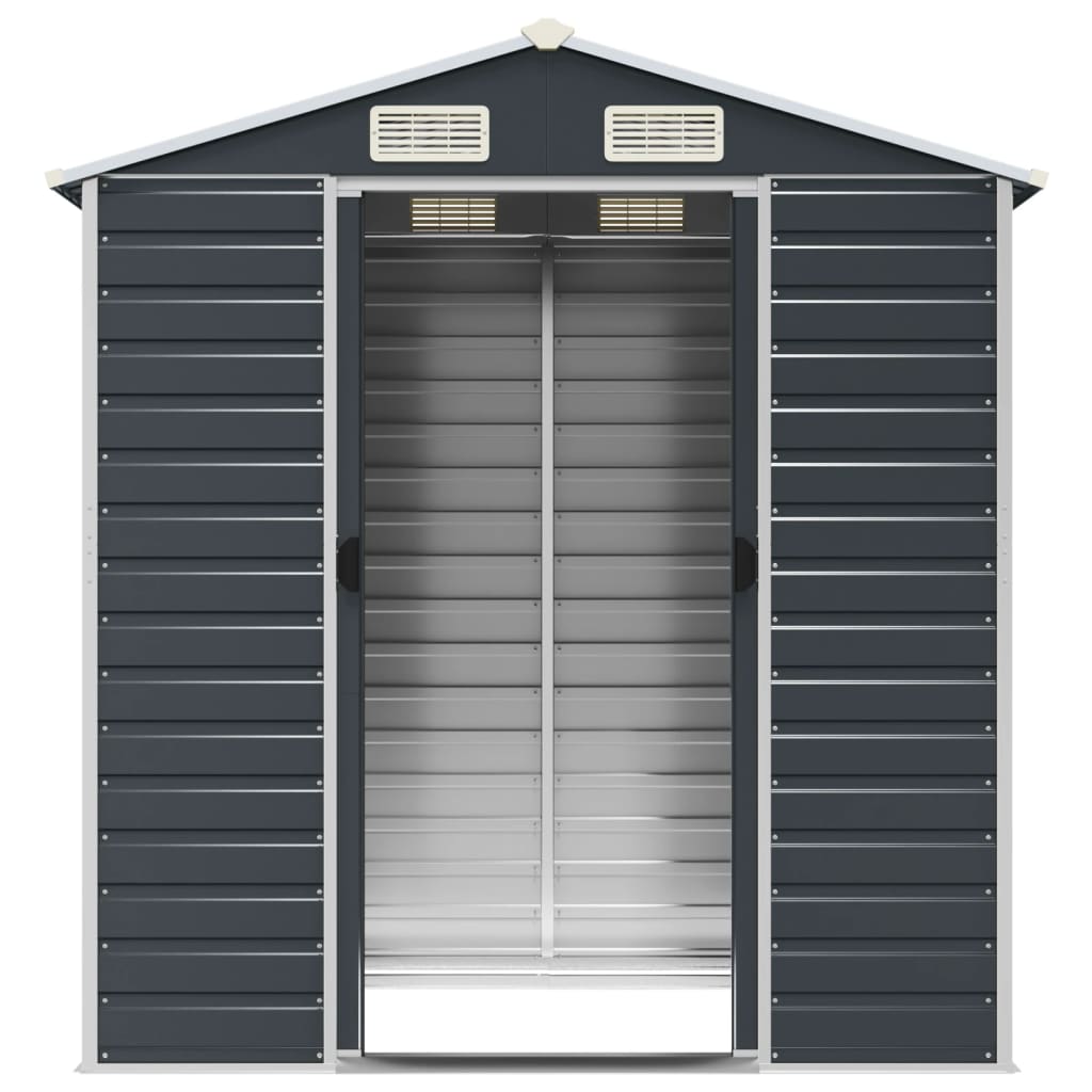 NNEVL Garden Shed Anthracite 191x130x198 cm Galvanised Steel Lootquake LLC