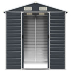 NNEVL Garden Shed Anthracite 191x130x198 cm Galvanised Steel Lootquake LLC